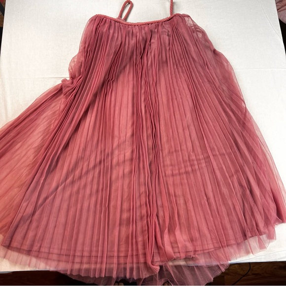 Lulus Sweet Goddess Mauve Mesh Pleated Sleeveless Midi Dress M - Picture 6 of 8